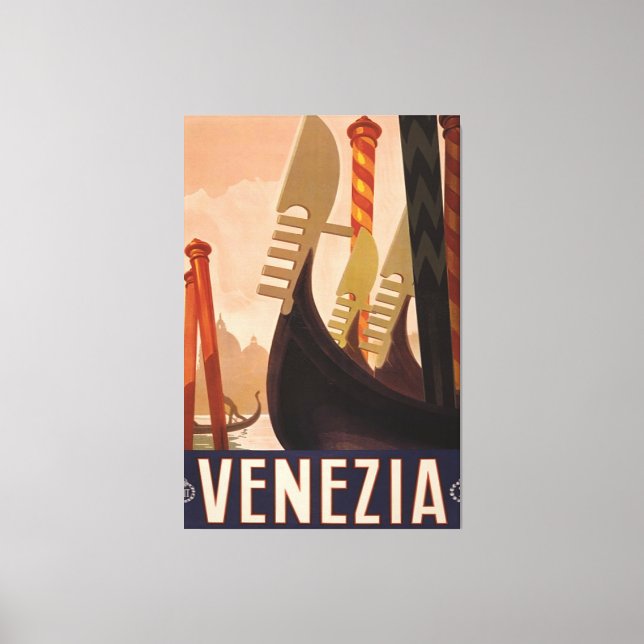 Venezia Vintages italienisches Reiseplakat Leinwanddruck (Vorderseite)