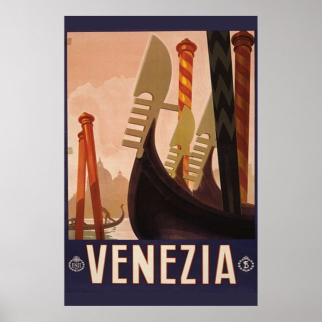 Venezia Vintages italienisches Reiseplakat Poster (Vorne)