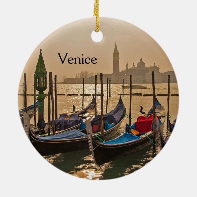 Venezianisch Gondolas Venedig Keramik Ornament (Hinten)