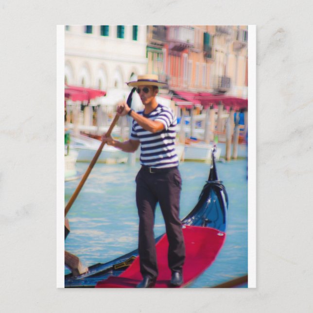 Venezianisch Gondolier Postkarte (Vorderseite)