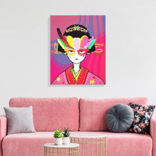 Venezianisch Mask Geisha Leinwanddruck