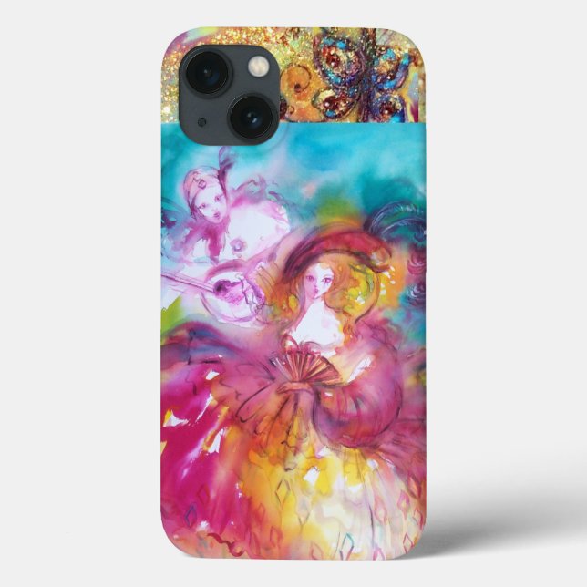 VENEZIANISCH MASQUERADE / PIERROT UND ARLECCHINA Case-Mate iPhone HÜLLE (Rückseite)