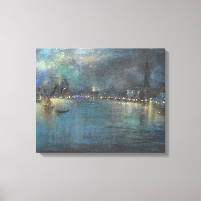 Venezianisch Nocturne (von Glenn Cooper Henshaw) Leinwanddruck (Vorderseite)