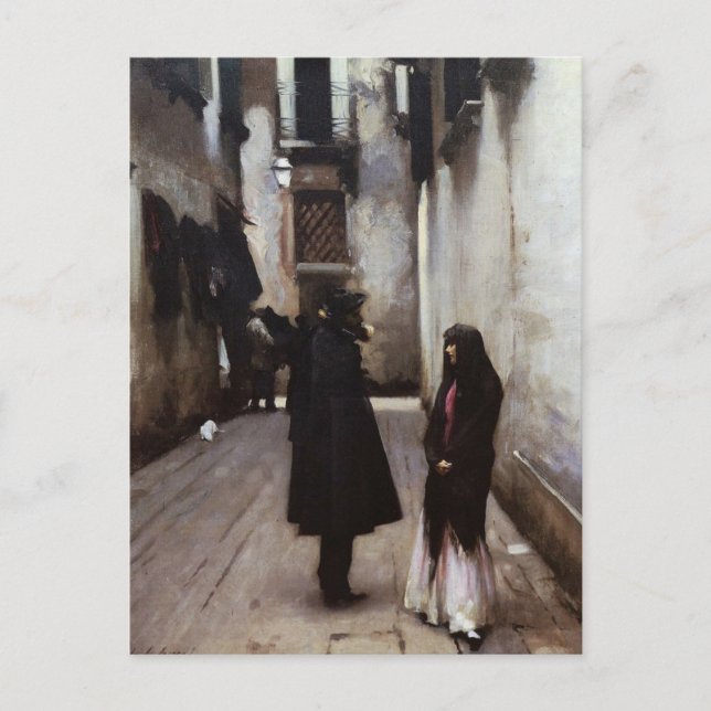 Venezianisch Street Fine Art Malerei John Sargent Postkarte (Vorderseite)