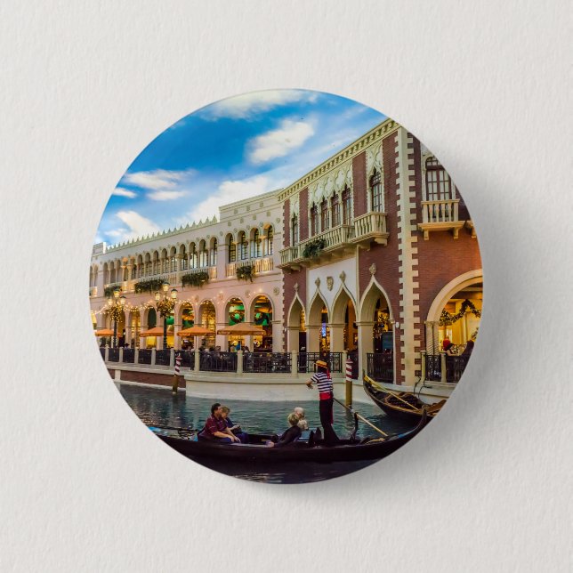 Venezianische Architektur des Kanals von Las Vegas Button (Vorderseite)