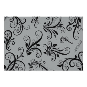 Venezianische Damaskus, Ornamente, Wirbel - Grausc Fotodruck