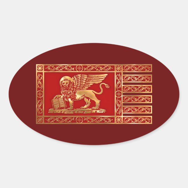 Venezianische Flagge Ovaler Aufkleber (Vorderseite)
