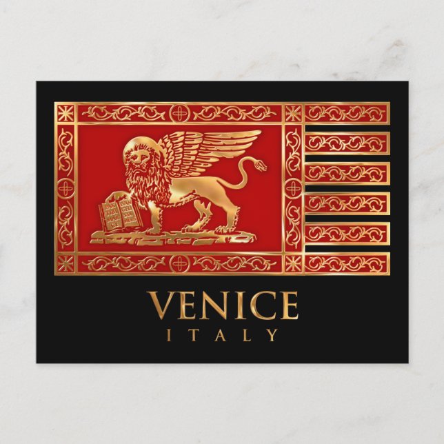Venezianische Flagge Postkarte (Vorderseite)