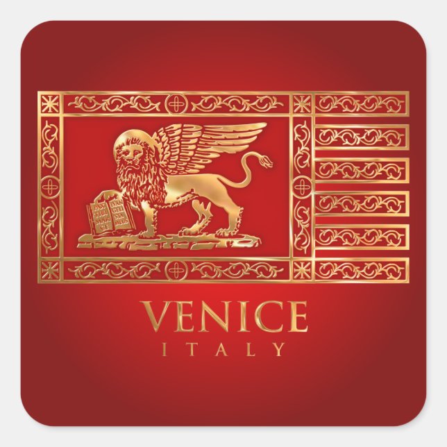 Venezianische Flagge Quadratischer Aufkleber (Vorderseite)