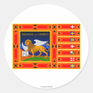 venezianische Flagge Runder Aufkleber