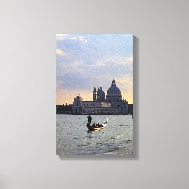 Venezianische Gondel bei Sonnenuntergang Leinwanddruck (Vorderseite)