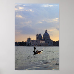 Venezianische Gondel bei Sonnenuntergang Poster