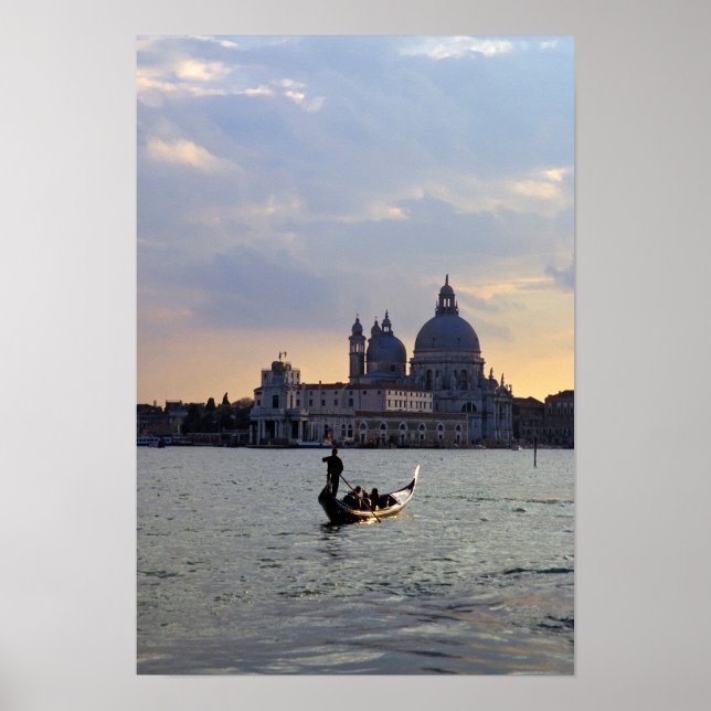 Venezianische Gondel bei Sonnenuntergang Poster (Vorne)