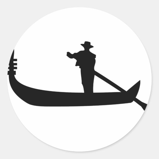 venezianische Gondel Runder Aufkleber (Vorderseite)