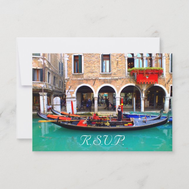 Venezianische Gondeln - RSVP-Karten RSVP Karte (Vorderseite)