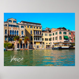 Venezianische Herrenhäuser im Grand Canal von Vene Poster