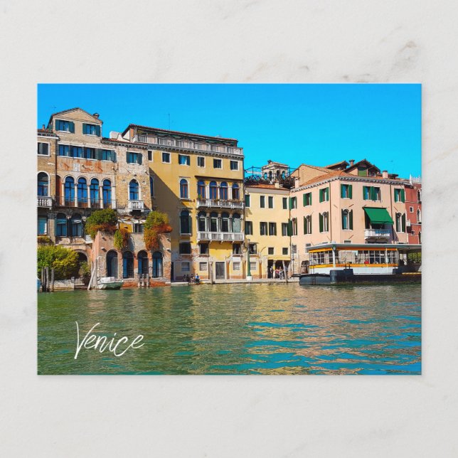 Venezianische Herrenhäuser im Grand Canal von Vene Postkarte (Vorderseite)