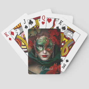 Venezianische Karnevalshauty Spielkarten