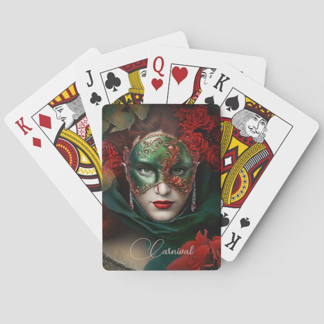 Venezianische Karnevalshauty Spielkarten (Rückseite)