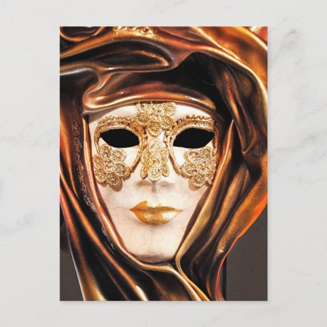 Venezianische Karnevalsmaske Postkarte (Vorderseite)
