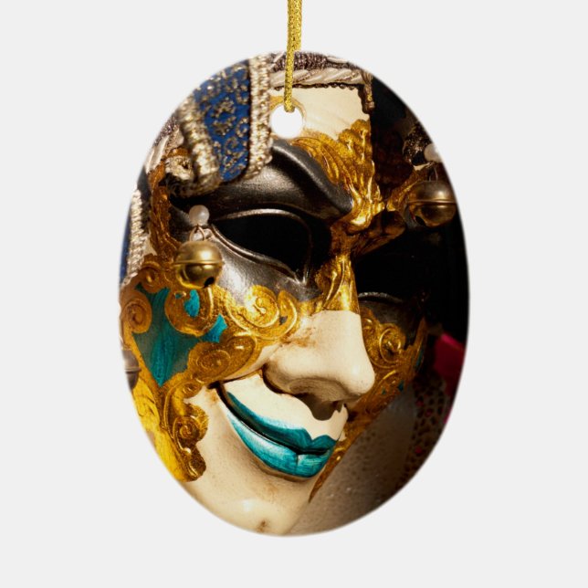 Venezianische Kostümmaske für Karnevale Keramik Ornament (Vorne)