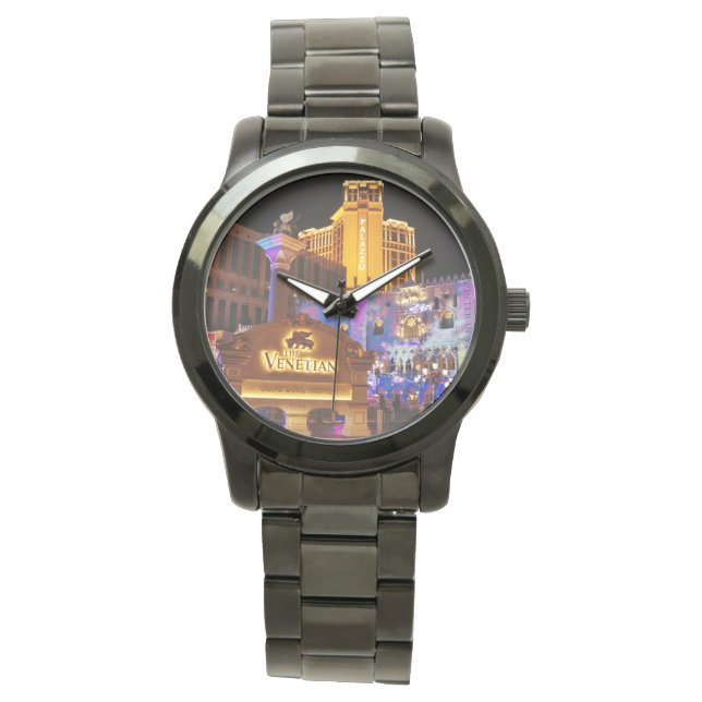 Venezianische Las Vegas Dekorative Abend Leuchten Armbanduhr (Vorderseite)