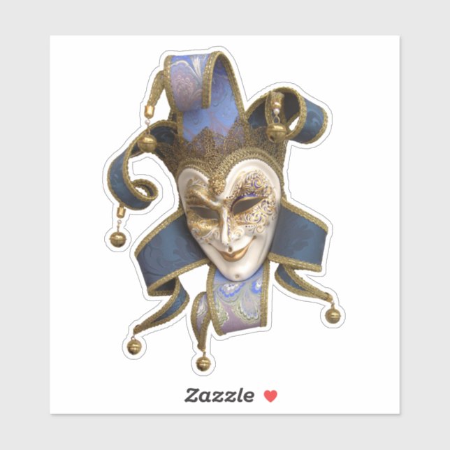 Venezianische Maske 2 Aufkleber (Blatt)