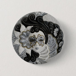 Venezianische Maske aus Gold Button