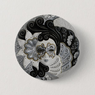 Venezianische Maske aus Gold Button