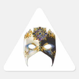 Venezianische Maske: Sapphire Jewel Dreieckiger Aufkleber