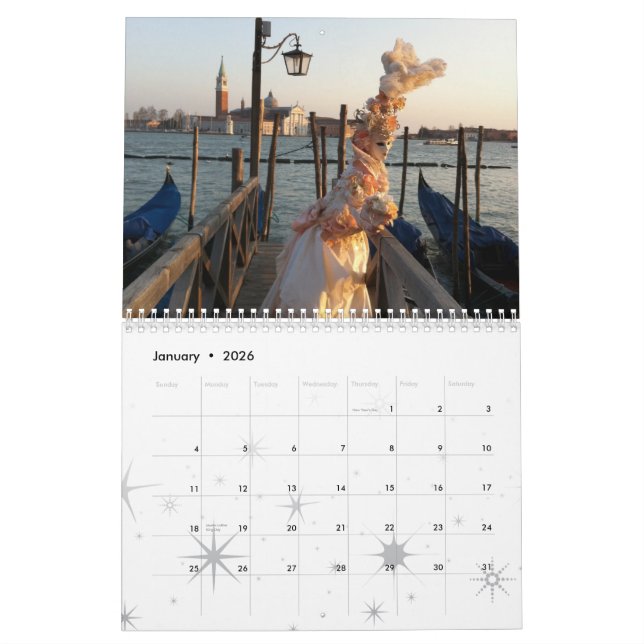 Venezianische Masken Kalender (Jan 2026)