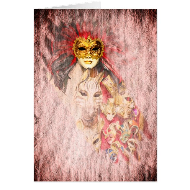 Venezianische Masken, Karneval, Vintage Kunst - It (Vorne)