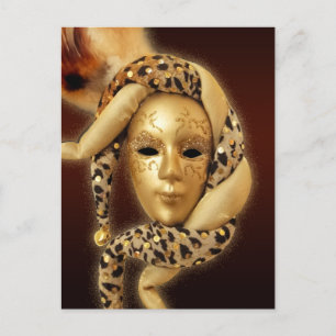 Venezianische Maskenpostkarte Postkarte