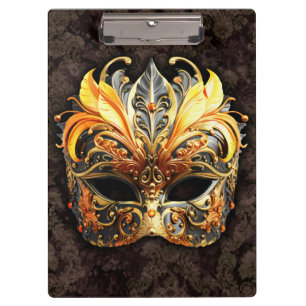 Venezianische Maskerade Goldene Maske Klemmbrett