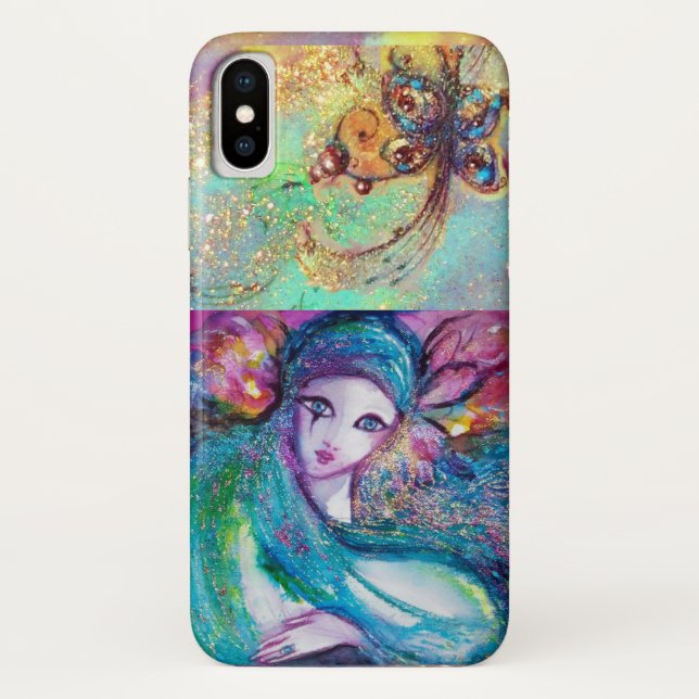 VENEZIANISCHE MASQUERADE/MASKE IN BLAU Case-Mate iPhone HÜLLE (Rückseite)