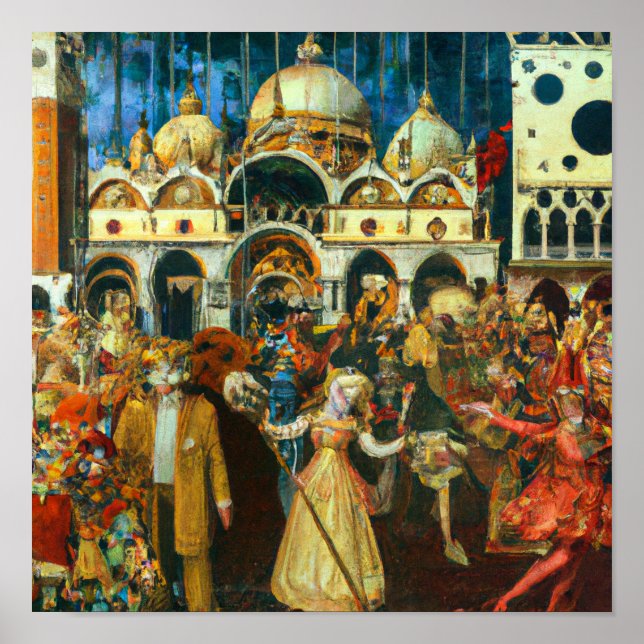 venezianische Ölmalerei im Renaissancestil Poster (Vorne)