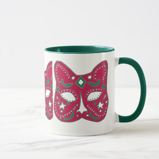Venezianische rote Maskengestaltung Tasse (Rechts)