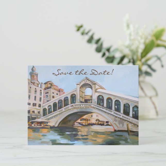 Venezianische Save the Date-Karte Einladung (Stehend Vorderseite)