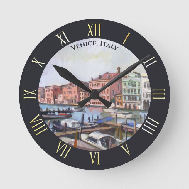 Venezianischer Canal Grande Runde Wanduhr (Vorderseite)