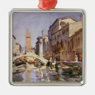Venezianischer Kanal Silbernes Ornament