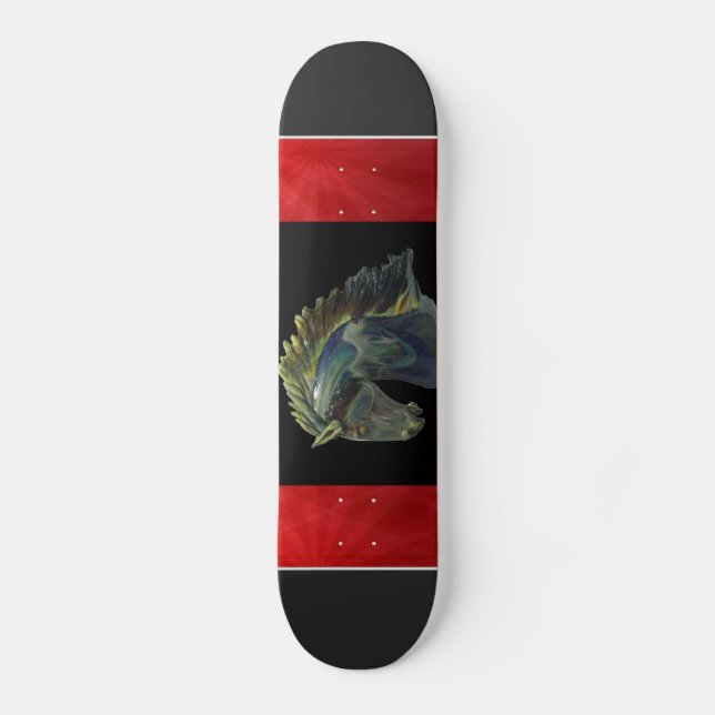 Venezianisches Murano Glass Horse Skateboard (Vorderseite)