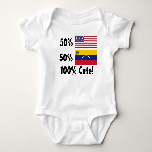 Venezolaner 100% 50% Amerikaner-50% niedlich Baby Strampler (Vorderseite)