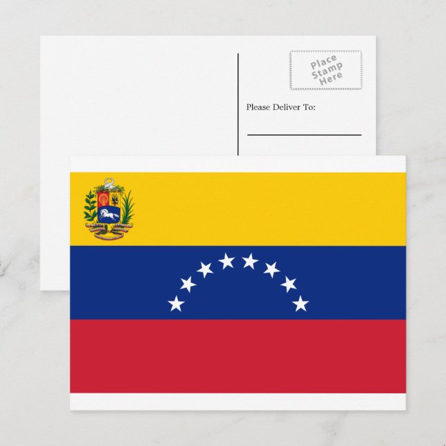 Venezolanische Flagge, Flagge Venezuelas Postkarte (Vorne/Hinten)