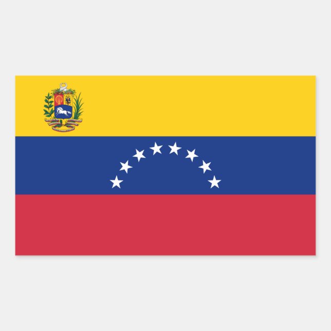 Venezolanische Flagge, Flagge Venezuelas Rechteckiger Aufkleber (Vorderseite)