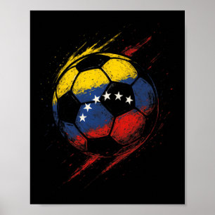 Venezolanische Flagge Fußball Ll - Fußball Spieler Poster