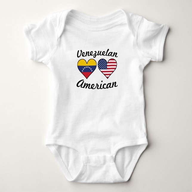 Venezolanische Flagge-Herzen Baby Strampler (Vorderseite)