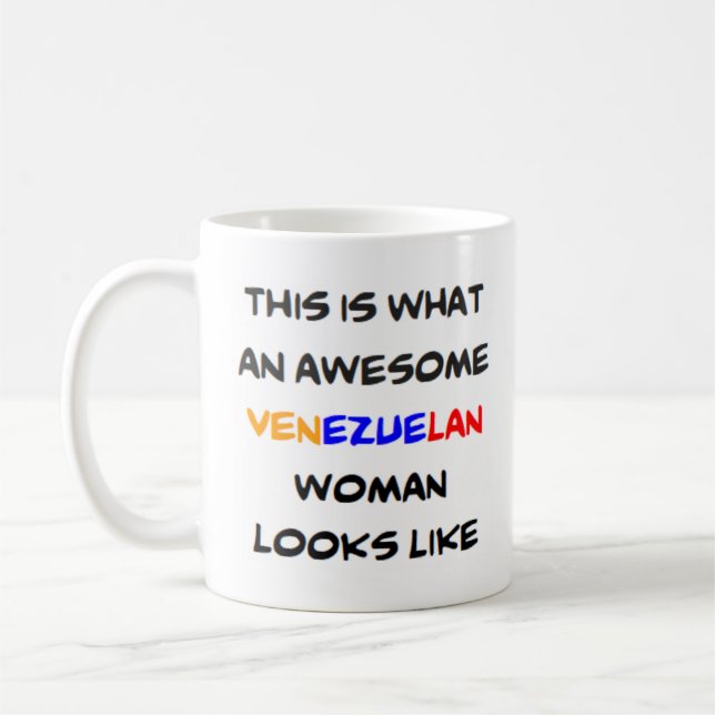 venezolanische Frau, phantastische Tasse (Links)