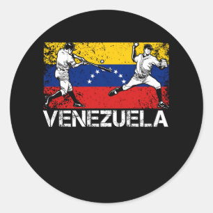 Venezolanischer Baseball Spieler Venezuela Flaggen Runder Aufkleber