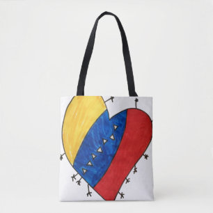 Venezolanisches Herz gelb, blau und rot Tasche