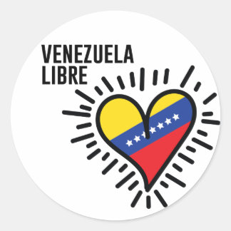 venezolanisches Herz Runder Aufkleber
